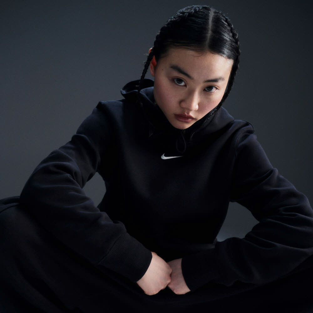 Nike Sportswear Phoenix Fleece Damen Hoodie Kapuzenpullover schwarz