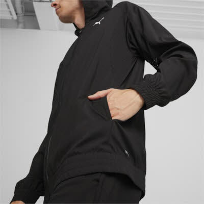 Puma FIT Woven Full Zip Herren Jacke Kapuzenjacke schwarz
