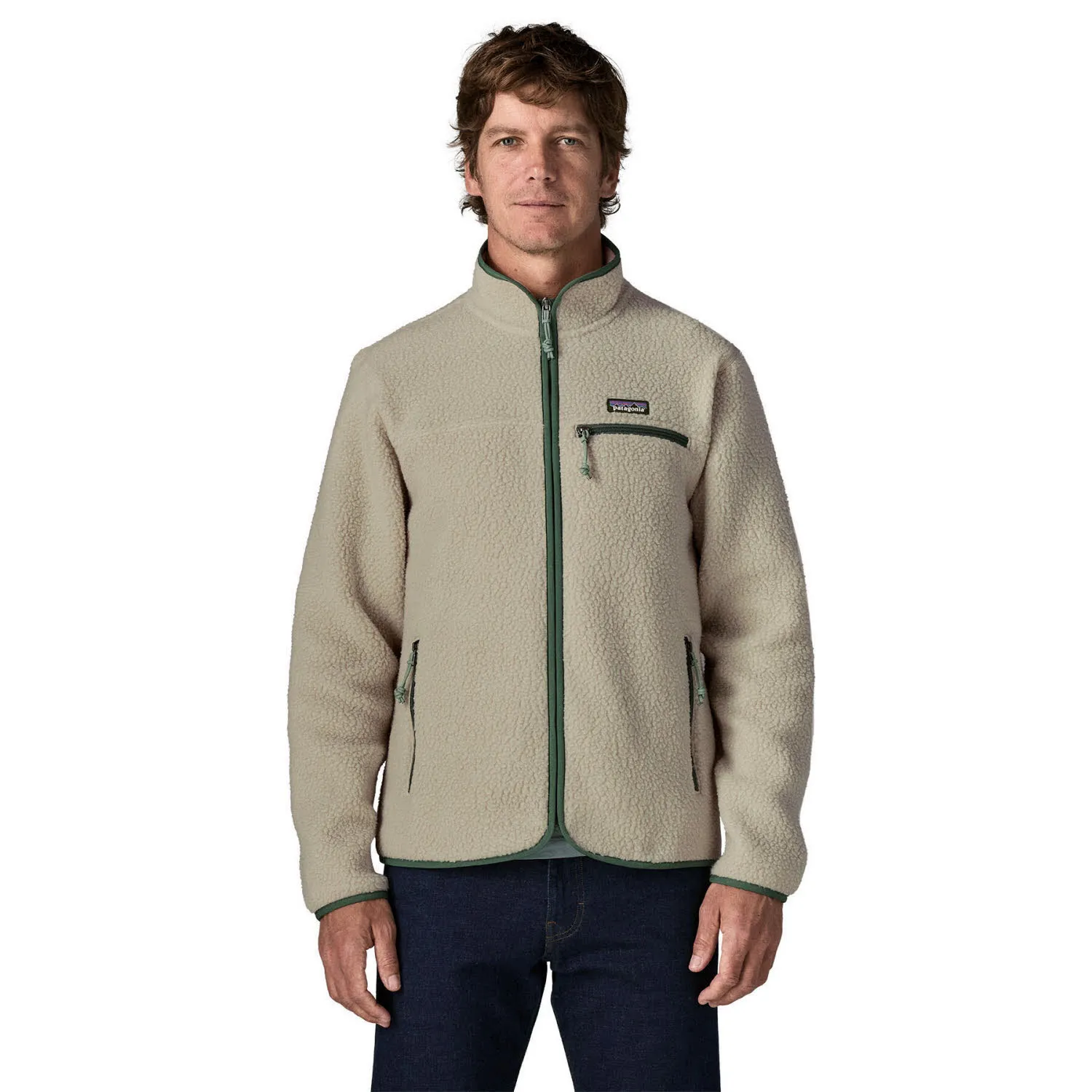 Patagonia Retro Pile Jacket Herren Fleecejacke pelican w/canopy green