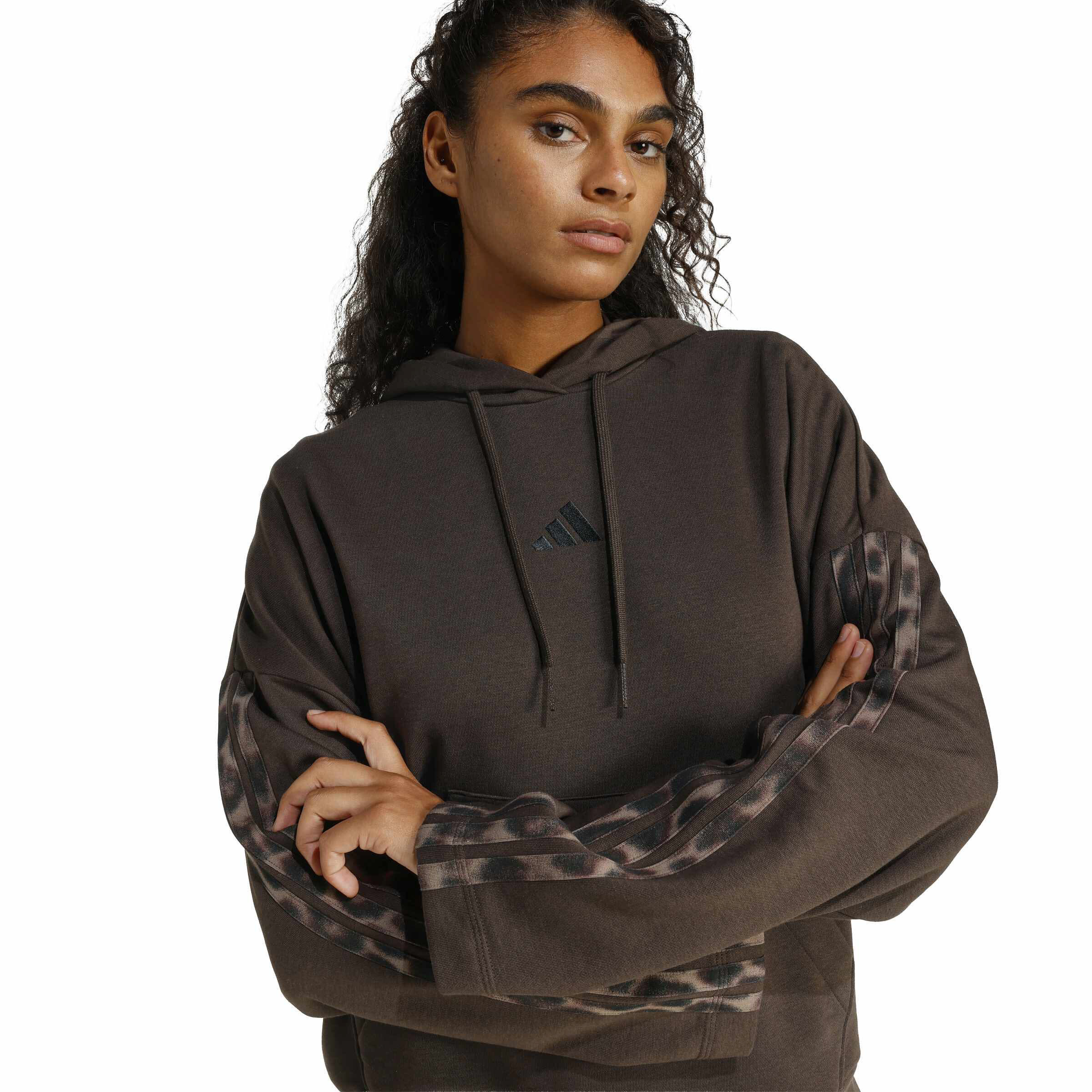 adidas Aop Ft Hd Inf Damen Hoodie Kapuzenpullover braun