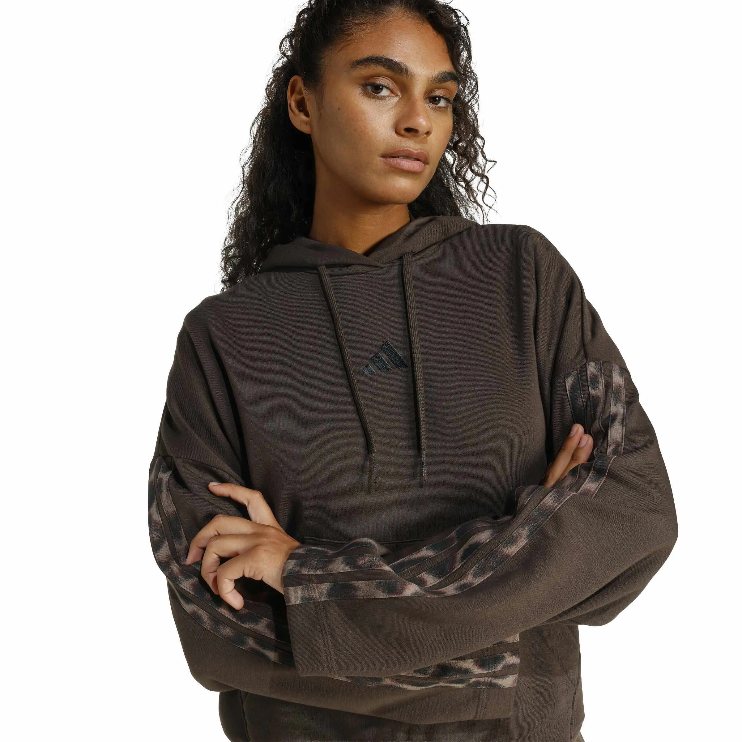 adidas Aop Ft Hd Inf Damen Hoodie Kapuzenpullover braun