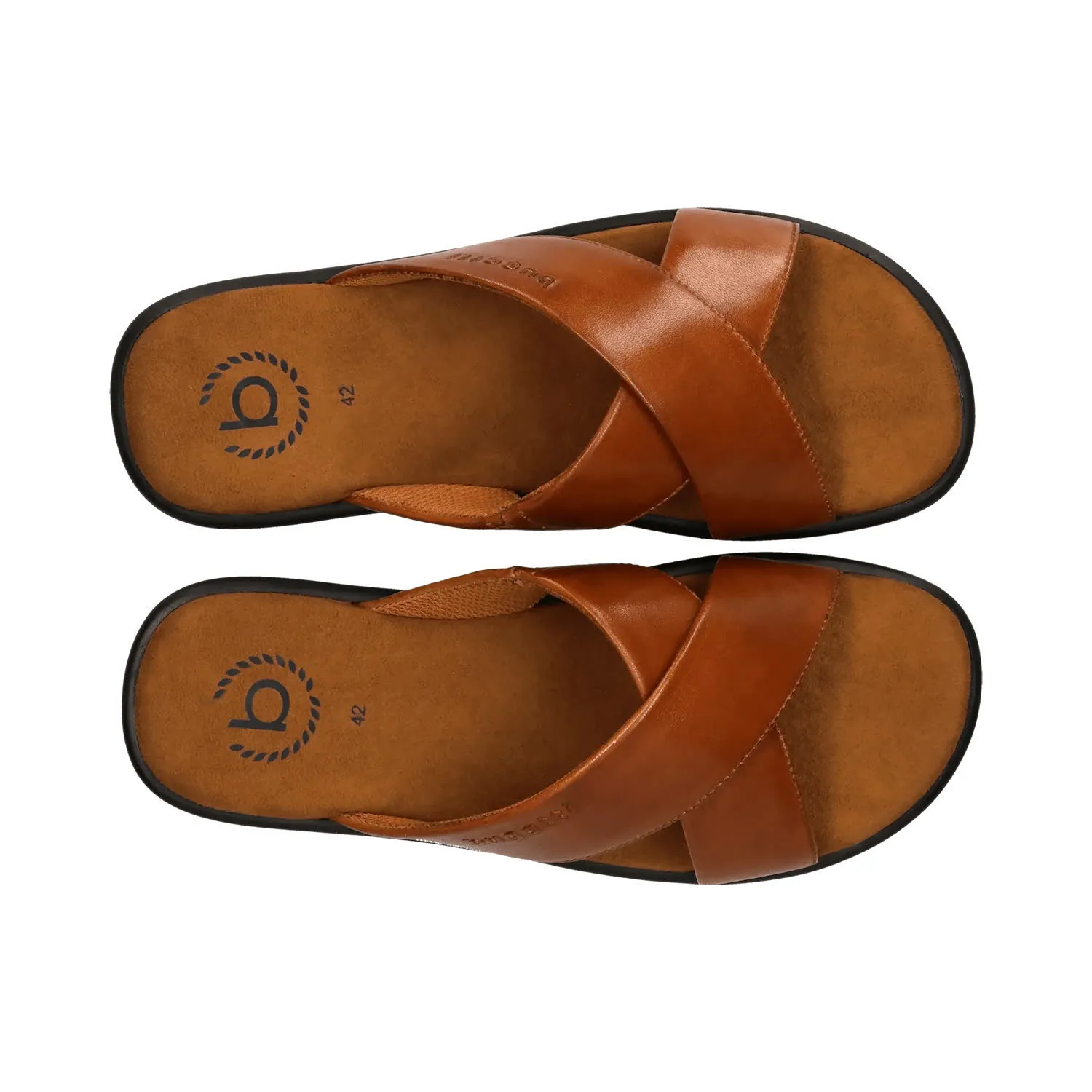 Bugatti Lederpantoletten Herren Sandaletten braun