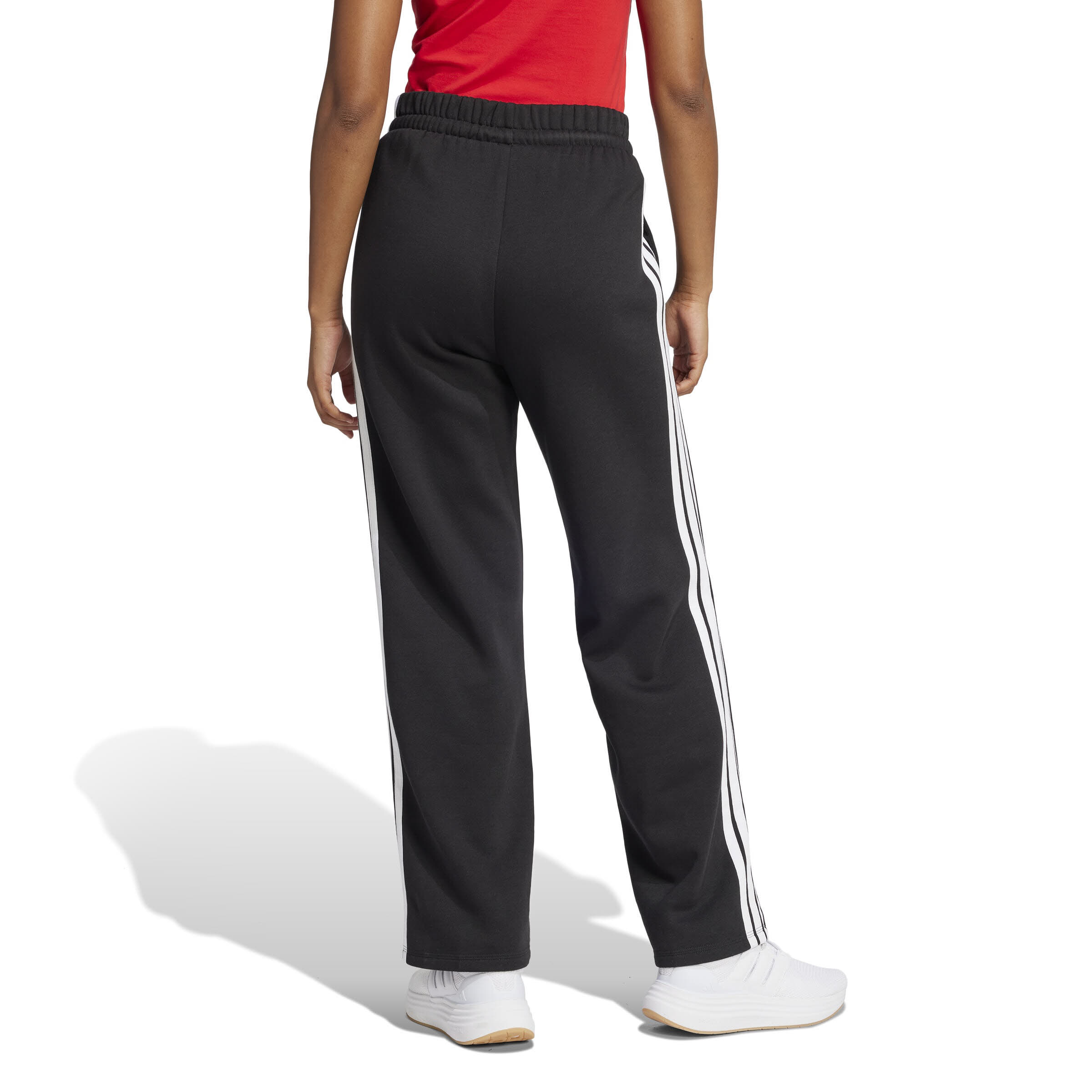 adidas Essentials 3-Streifen Open-Hem French Terry Hose Damen Freizeithose schwarz