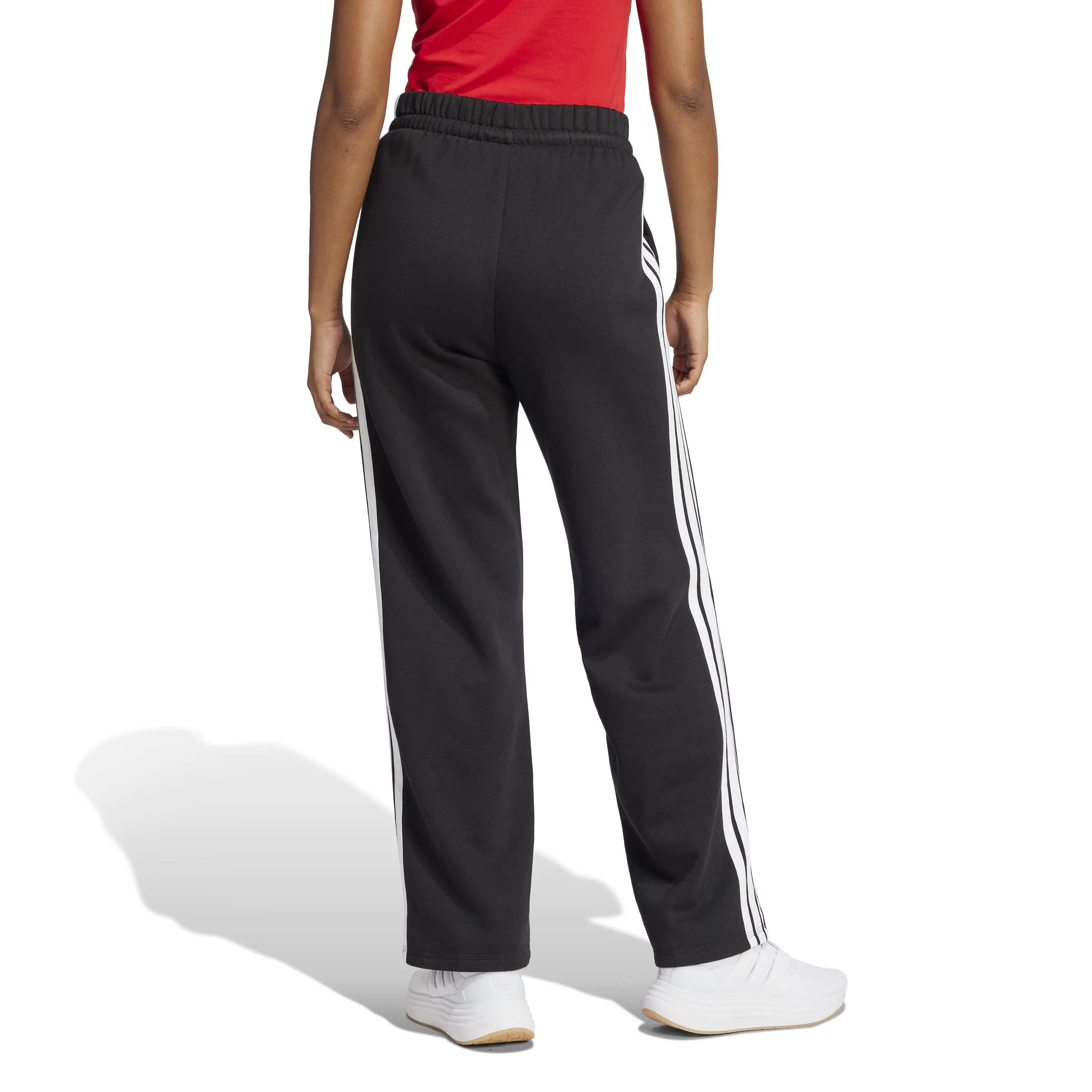 adidas Essentials 3-Streifen Open-Hem French Terry Hose Damen Freizeithose schwarz