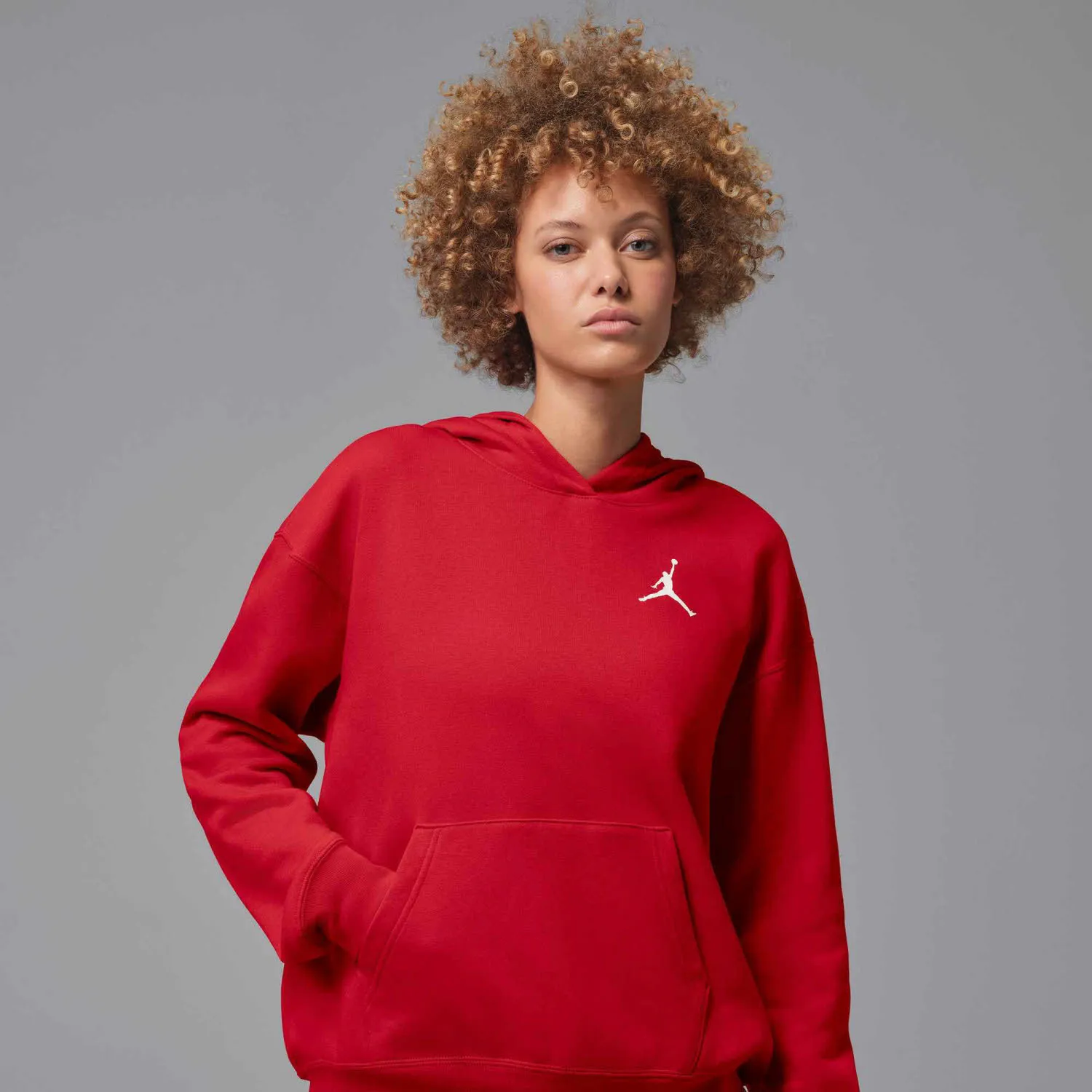 Nike W J JUMPMAN FLC PO 2 Damen Hoodie Kapuzenpullover rot