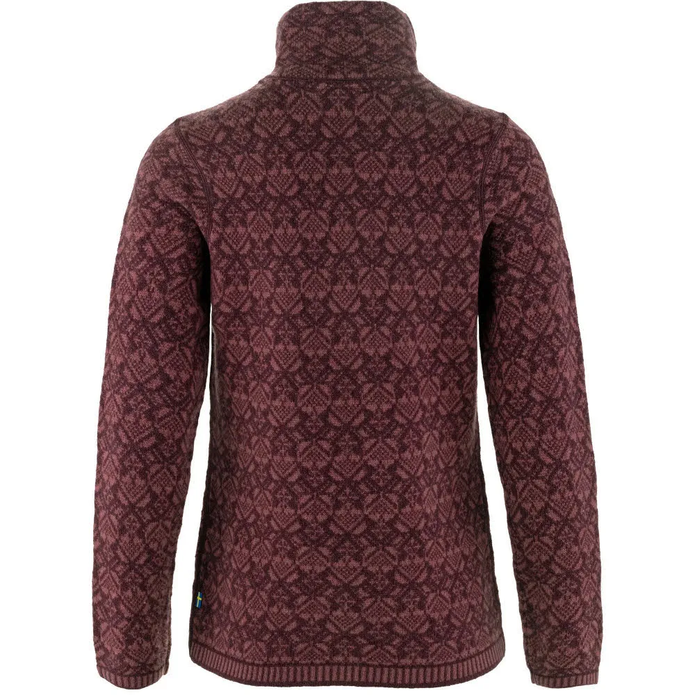 Fjällräven Snow Cardigan Damen Fleecejacke rot