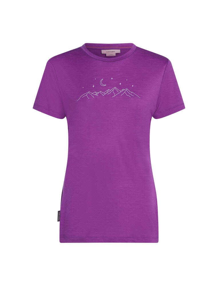 Icebreaker Merino 150 Tech Lite Kurzarm T-Shirt Sparkling Stars Damen lila