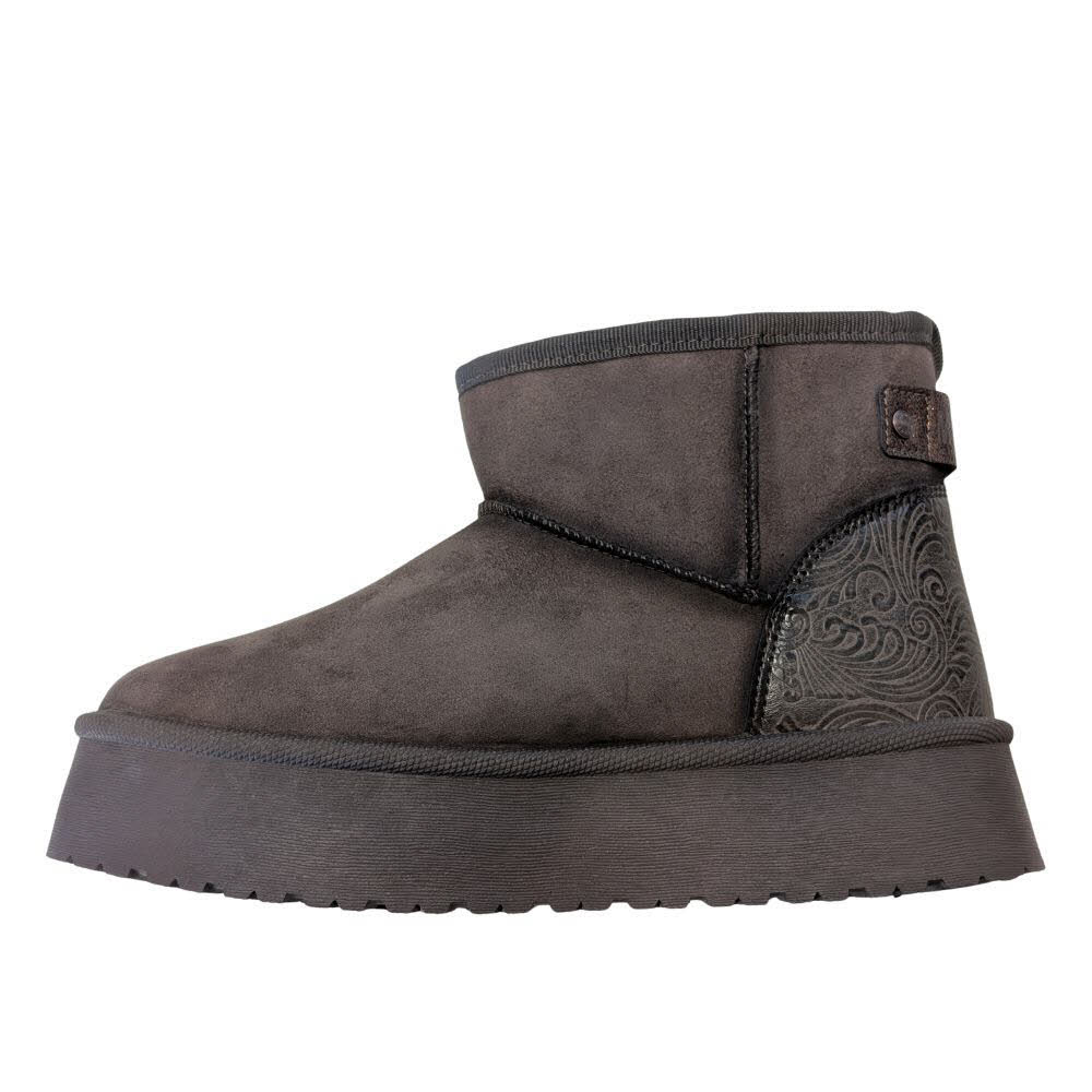 Mustang Damen Stiefel Stiefelette Slipper gefüttert braun
