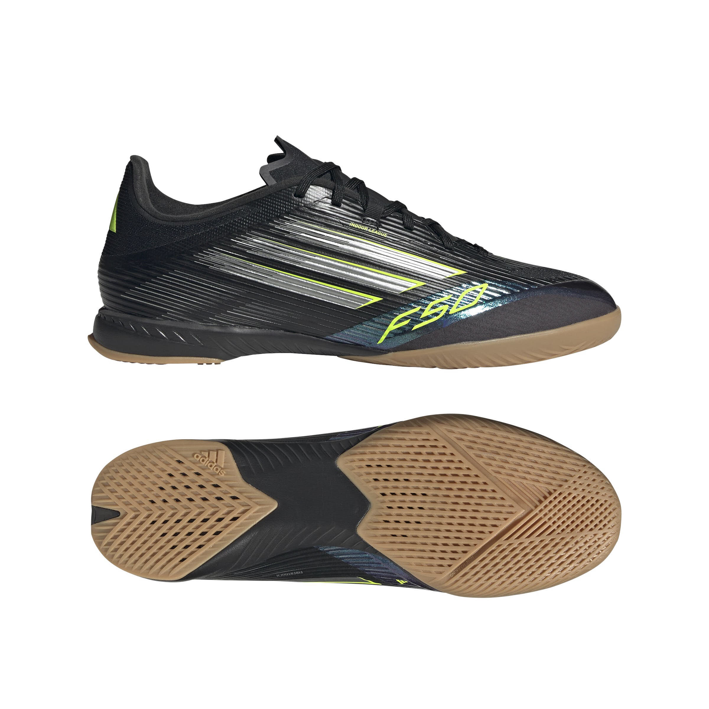 adidas F50 LEAGUE IN Unisex Fußballschuhe Hallenschuhe cblack/ironmt/luclem