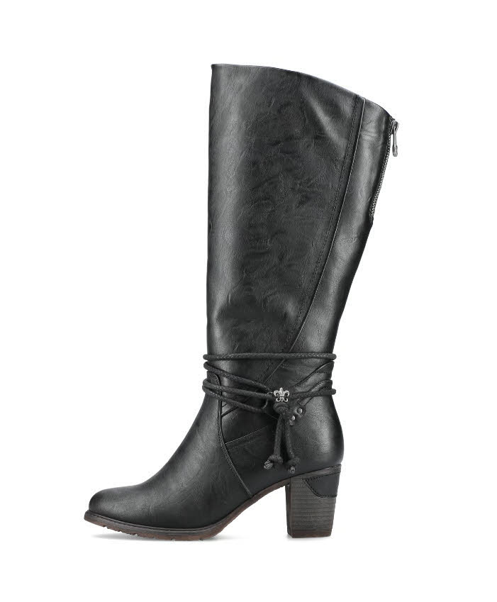 Rieker Damen Hochschaftstiefel gefüttert tiefschwarz