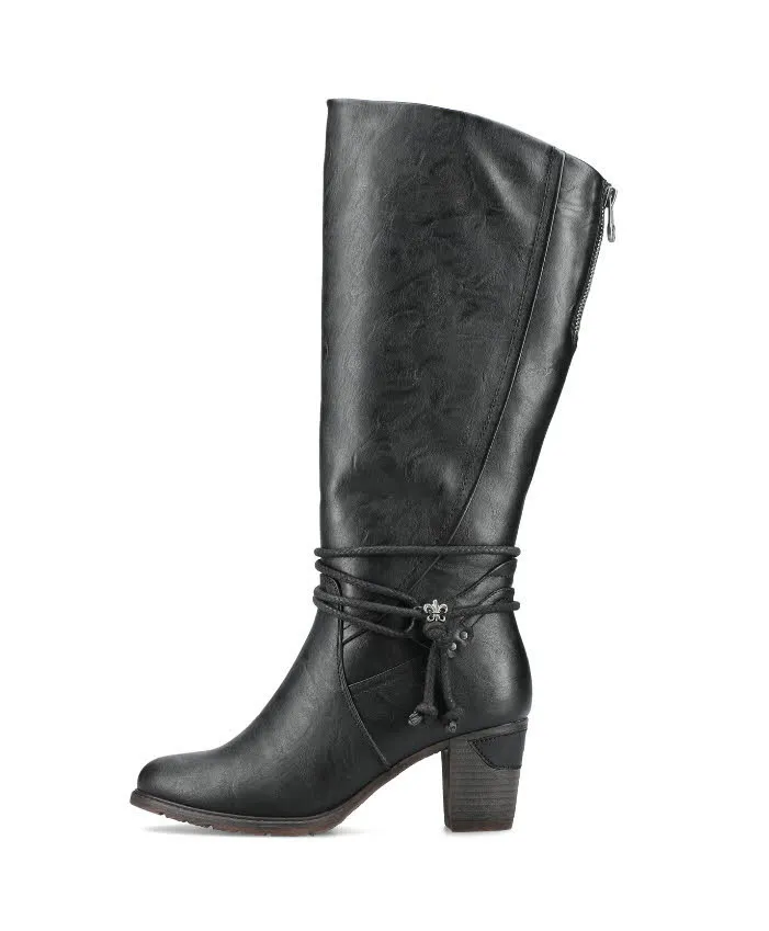 Rieker Damen Hochschaftstiefel gefüttert tiefschwarz