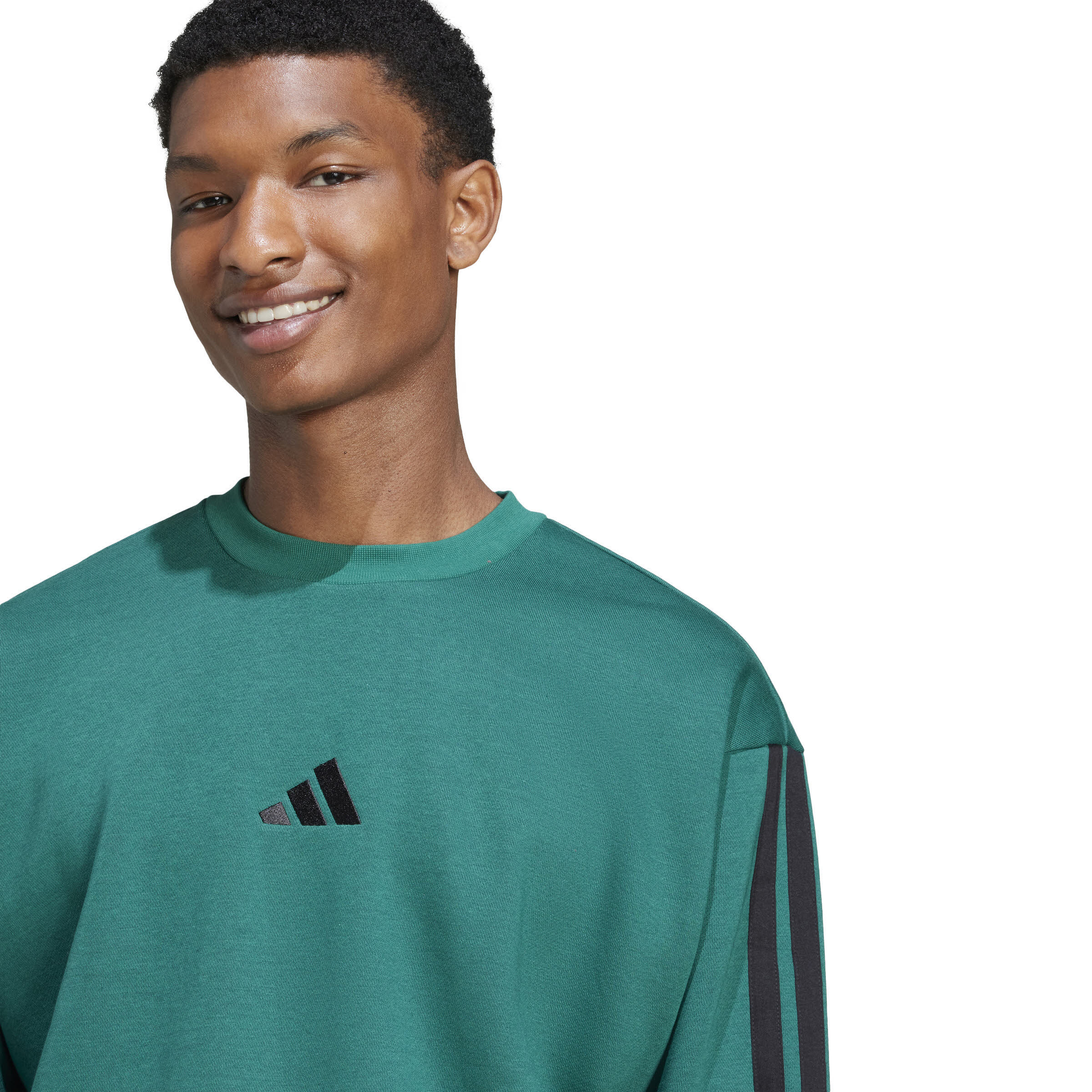 adidas HE 3S FL SWT Herren Sweatshirt grün