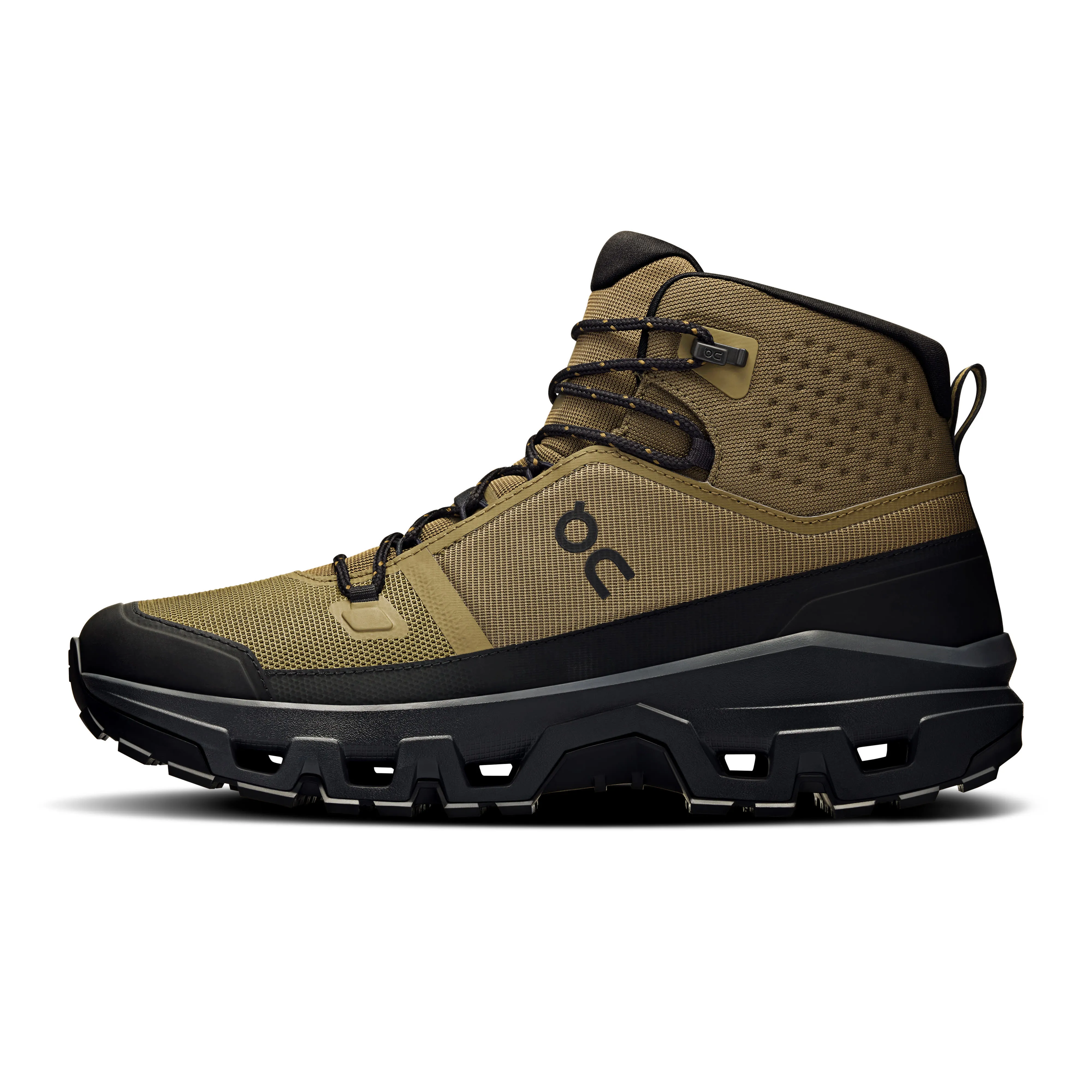 ON Cloudrock Mid WP Trekkingschuhe Wanderschuhe Herren hellbraun schwarz