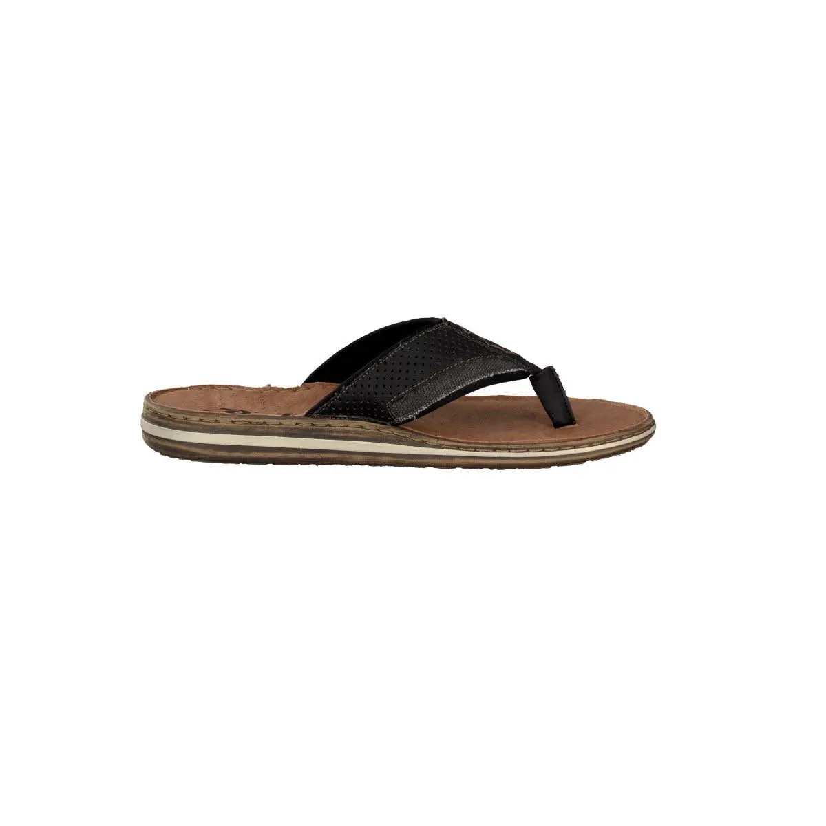 Rieker Pantolette Herren Flip Flop Zehensteg Schwarz Anthrazit NEU
