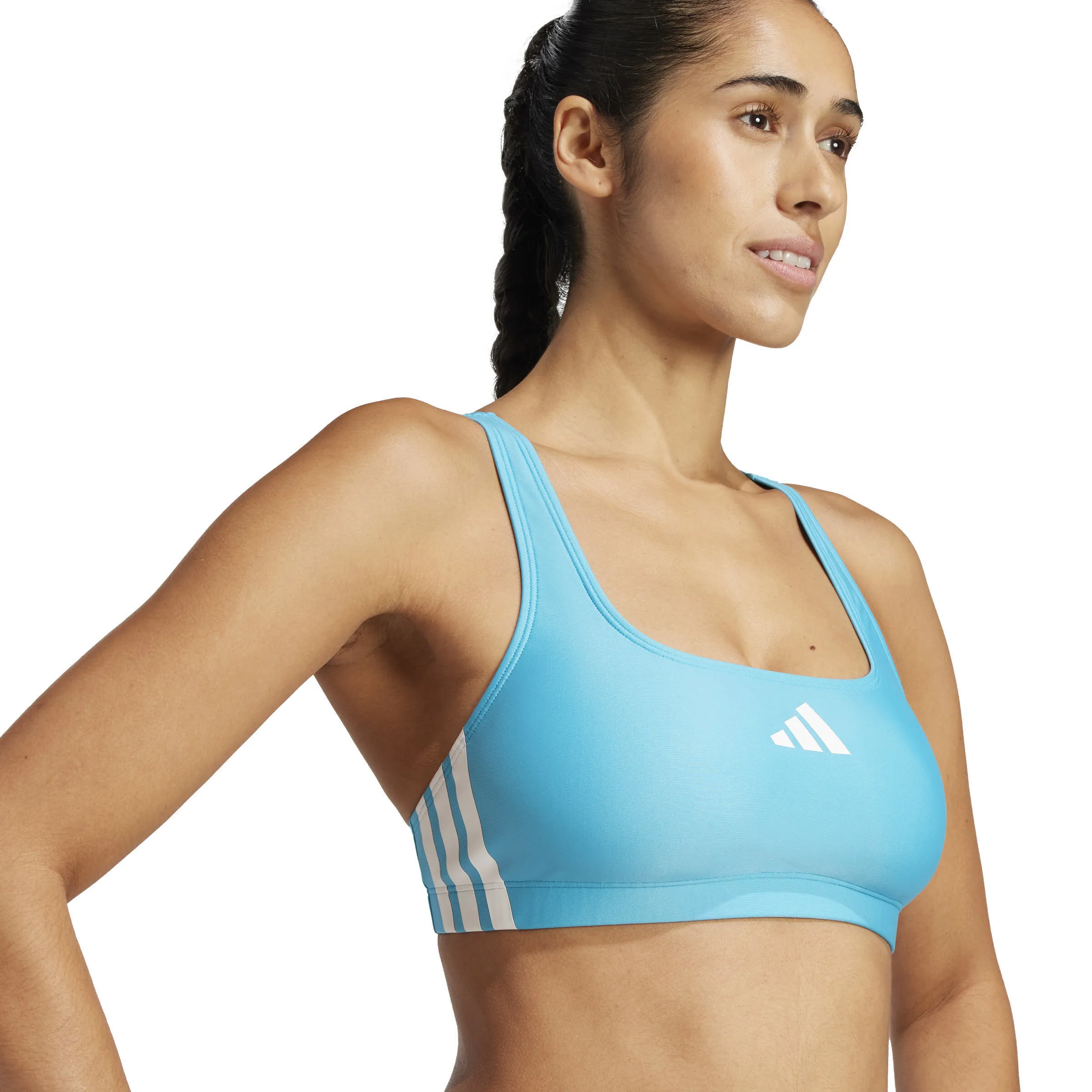 adidas 3-Streifen V-Back Damen Bikini hellblau