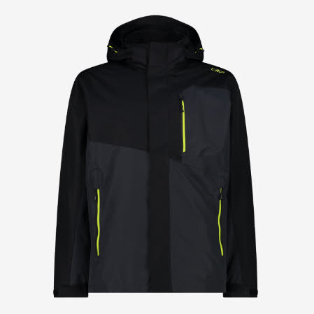 CMP Herren Kombijacke Regenjacke Fleecejacke Kapuzenjacke dunkelgrau