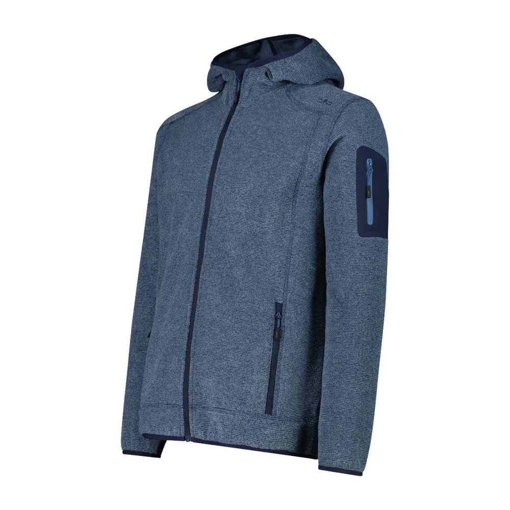 CMP MAN JACKET FIX HOOD Herren Fleecejacke blau