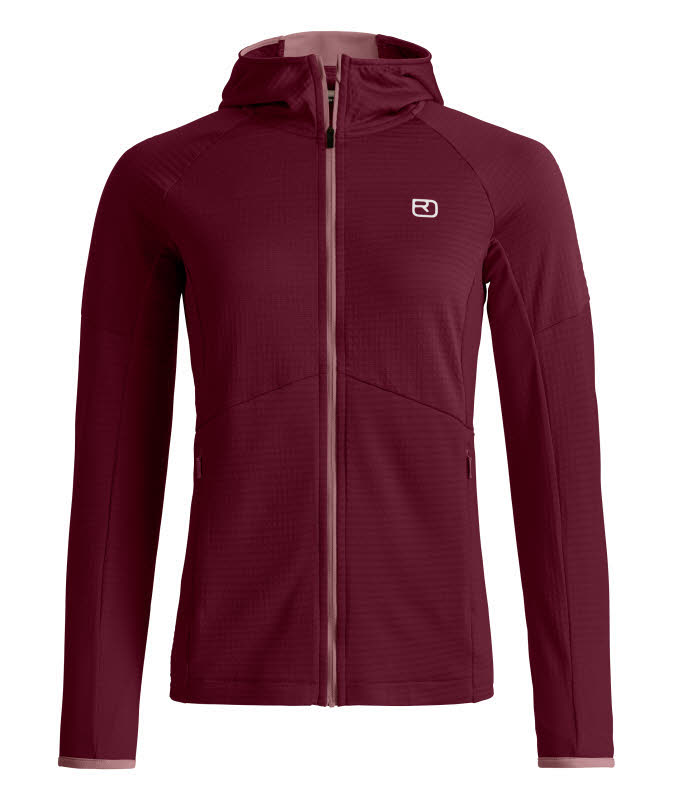 Ortovox FLEECE LIGHT GRID HOODY Damen Fleece-Hoody rot