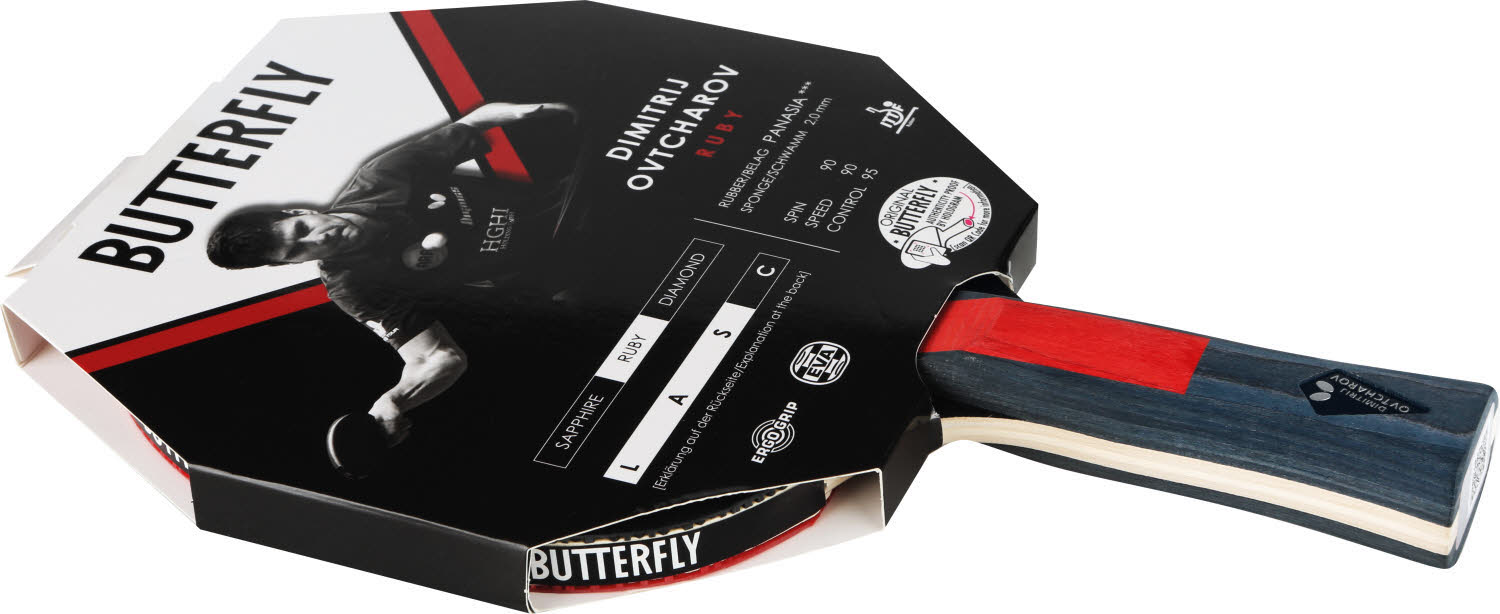 Butterfly Dimitrij Ovtcharov Ruby Tischtennisschläger schwarz/rot