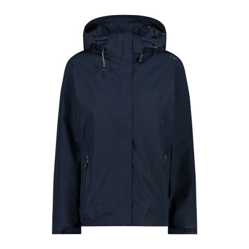 CMP Jacket Zip Hood Regenjacke mit abnehmbarer Kapuze Kapuzenjacke Outdoor Damen blau