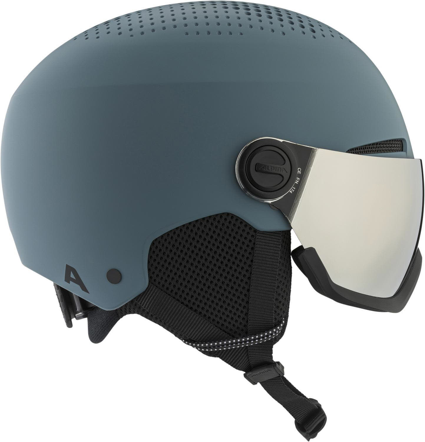 Alpina Arber Visor Q-Lite Herren Skihelm Hardshell-Außenschale blau