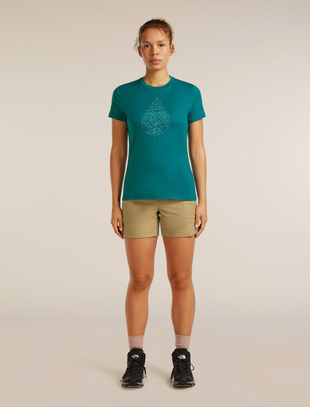 Icebreaker Merino 150 Tech Lite SS Tee Hike Path Damen T-Shirt Funktionsshirt blau