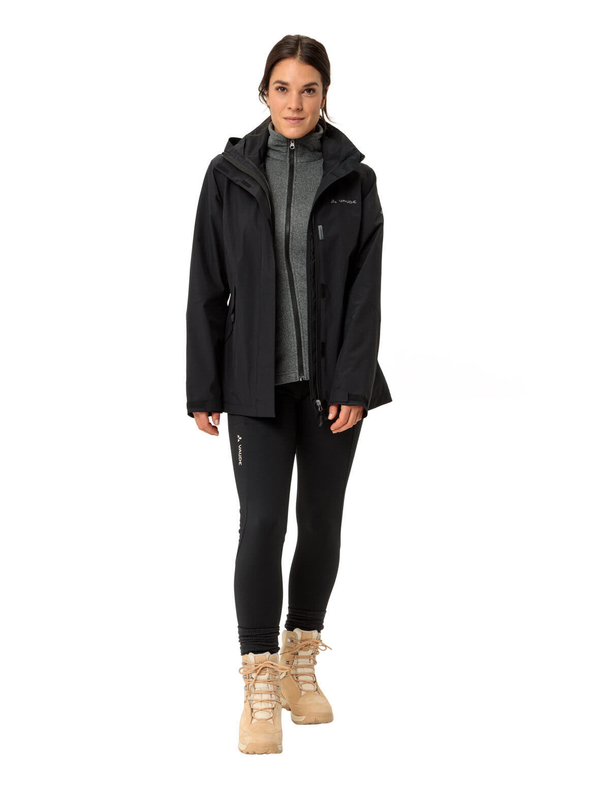 Vaude Rosemoor 3 in 1 Lagenjacke Outdoorjacke wasserdicht Damen schwarz