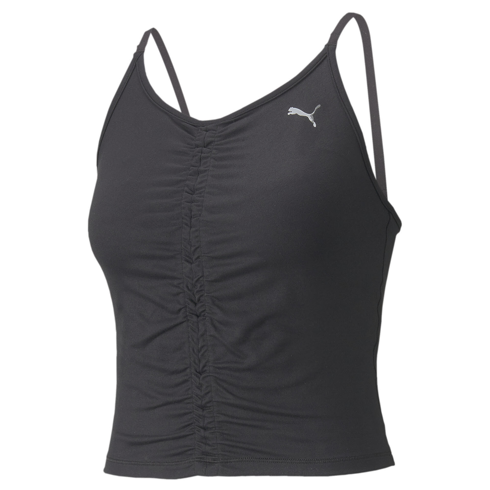 Puma STUDIO FOUNDATION RUCHED TOP Sporttop Damen schwarz