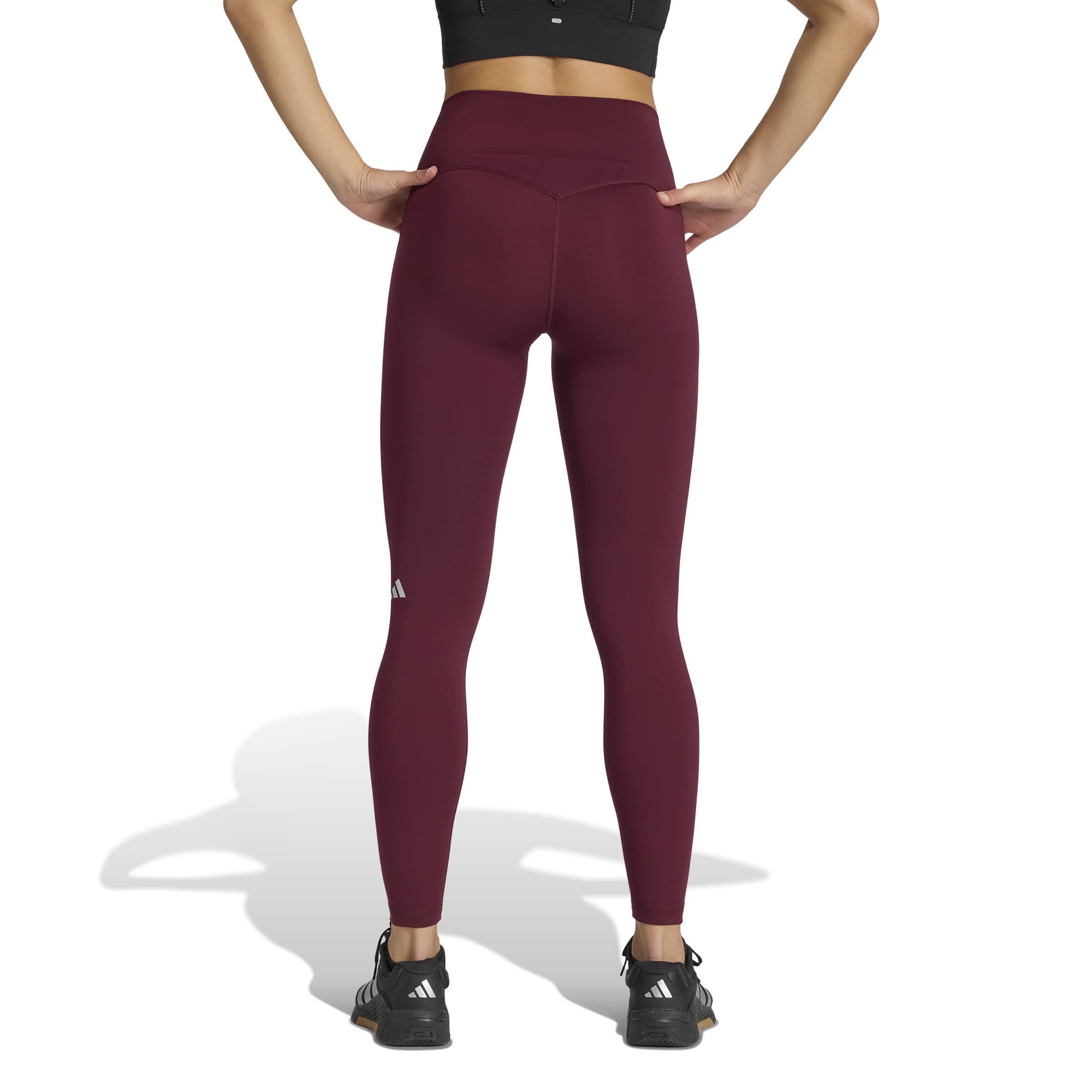 Adidas 3-Streifen Studio All Me 7/8 X-Over Leggings Damen rot
