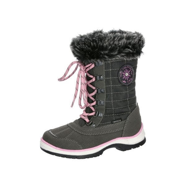 LICO Lillesand anthrazit/rose Mädchen Stiefelette Slipper grau