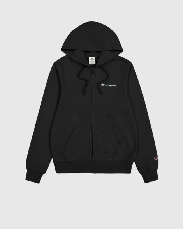 Champion Full Zip Hoodie Sweatshirt Herren Kapuzenweste schwarz