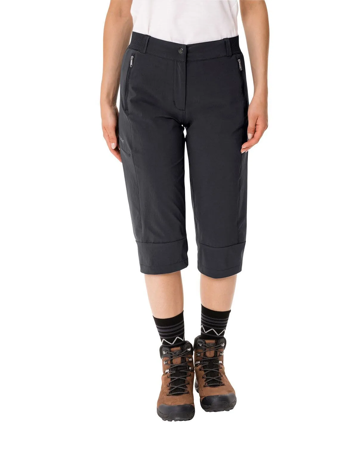 Vaude Farley Stretch Capri Wanderhose Damen schwarz NEU