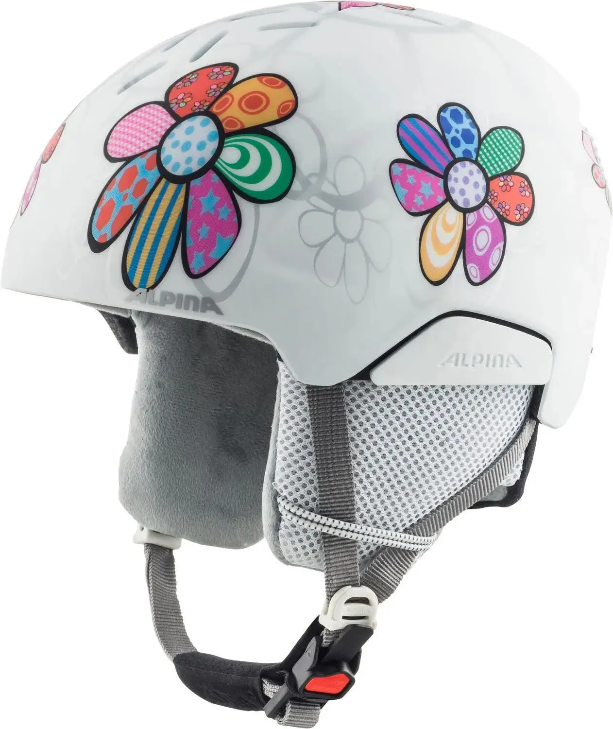 Alpina PIZI Mädchen Skihelm Snowboardhelm patchwork-flower matt