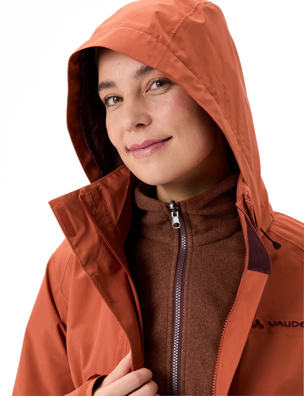 Vaude Rosemoor 3 in 1 Lagenjacke Outdoorjacke wasserdicht Damen orange