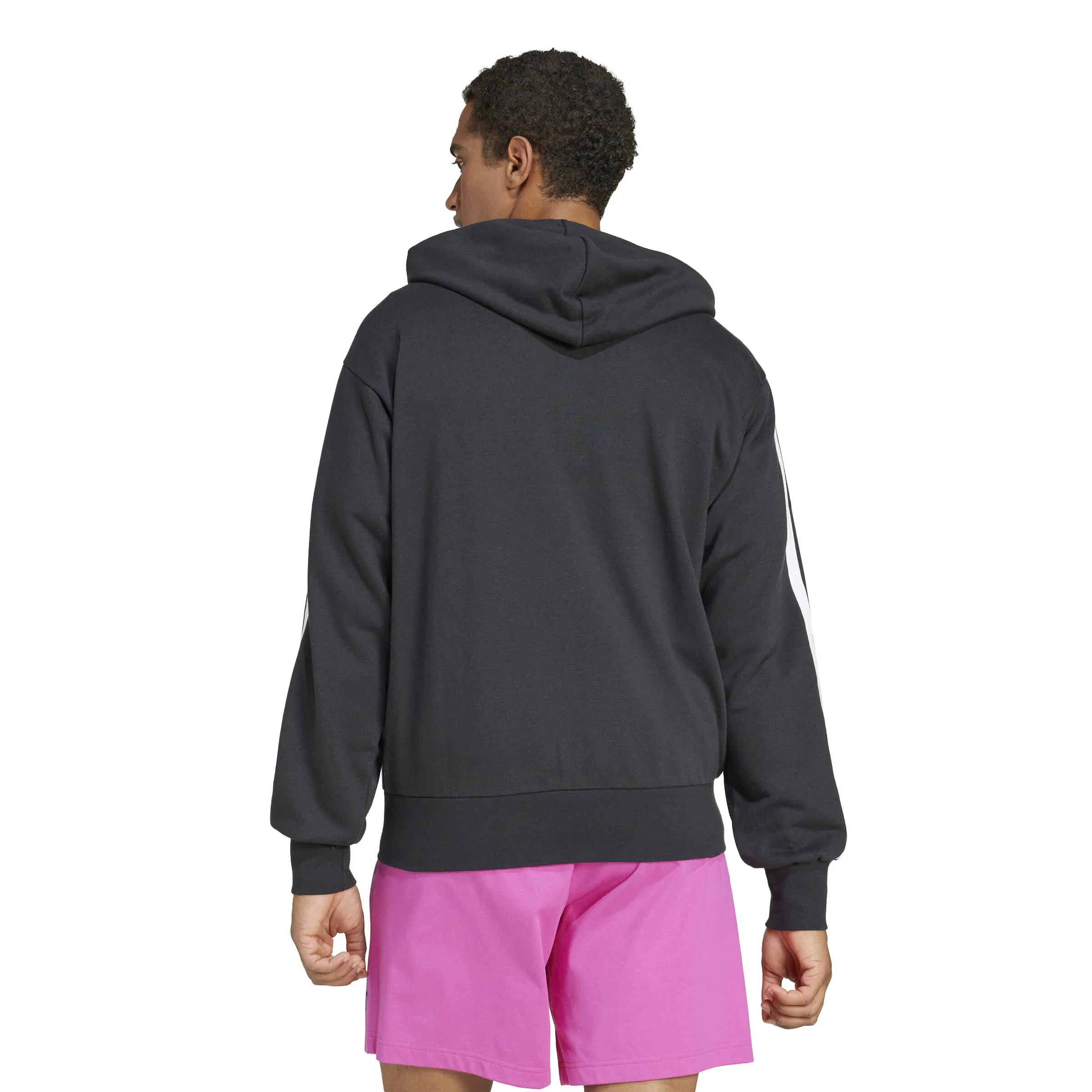 adidas Essentials 3-Streifen French Terry Kapuzenjacke Herren schwarz