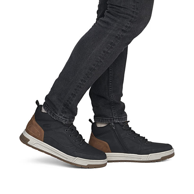 Rieker Herren Sneaker gefüttert schwarz-zimt