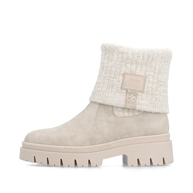 Rieker Damen Stiefelette Kurzstiefel Slipper champignon/lehm