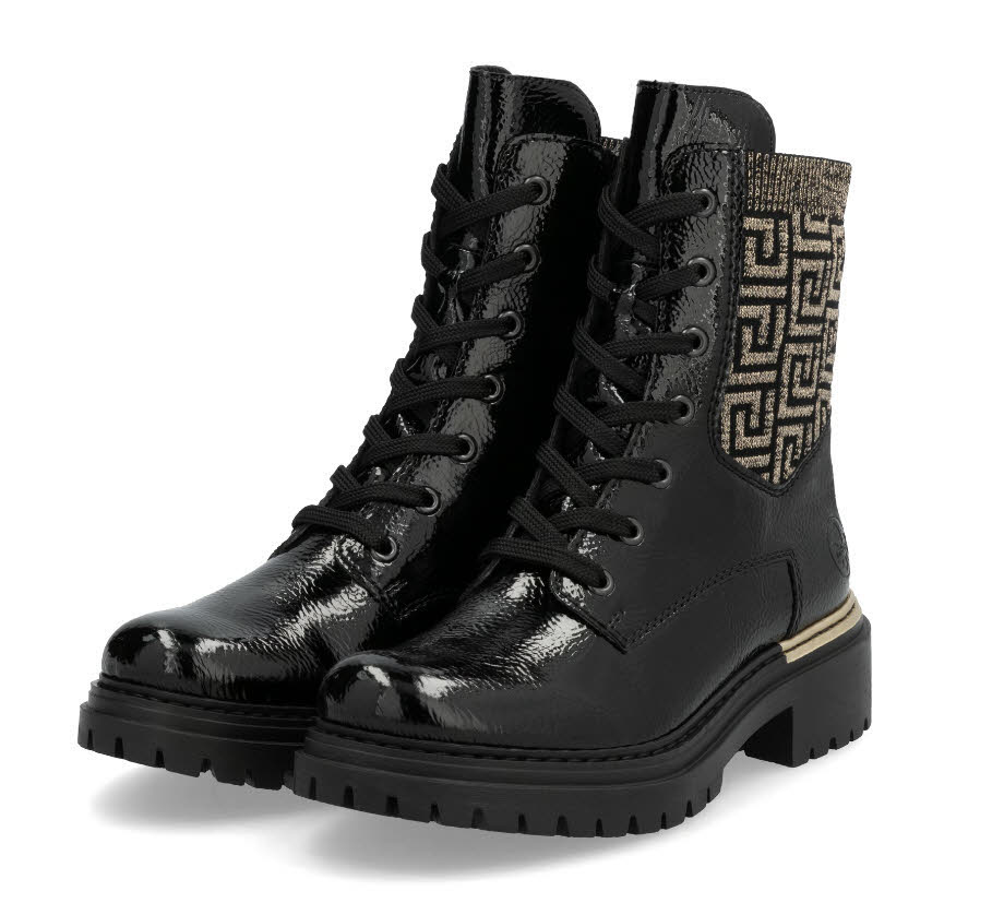 Rieker Damen Stiefelette Schnürer urbanschwarz