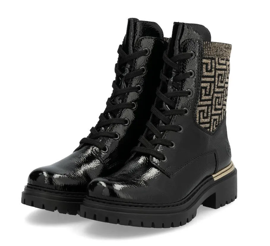 Rieker Damen Stiefelette Schnürer urbanschwarz
