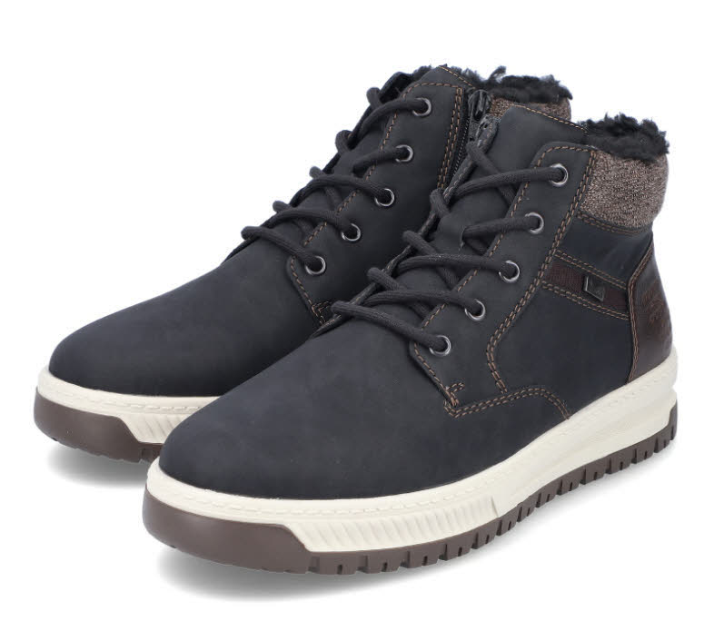 Rieker Herren Stiefelette Schnürstiefel Modeschuh schwarz