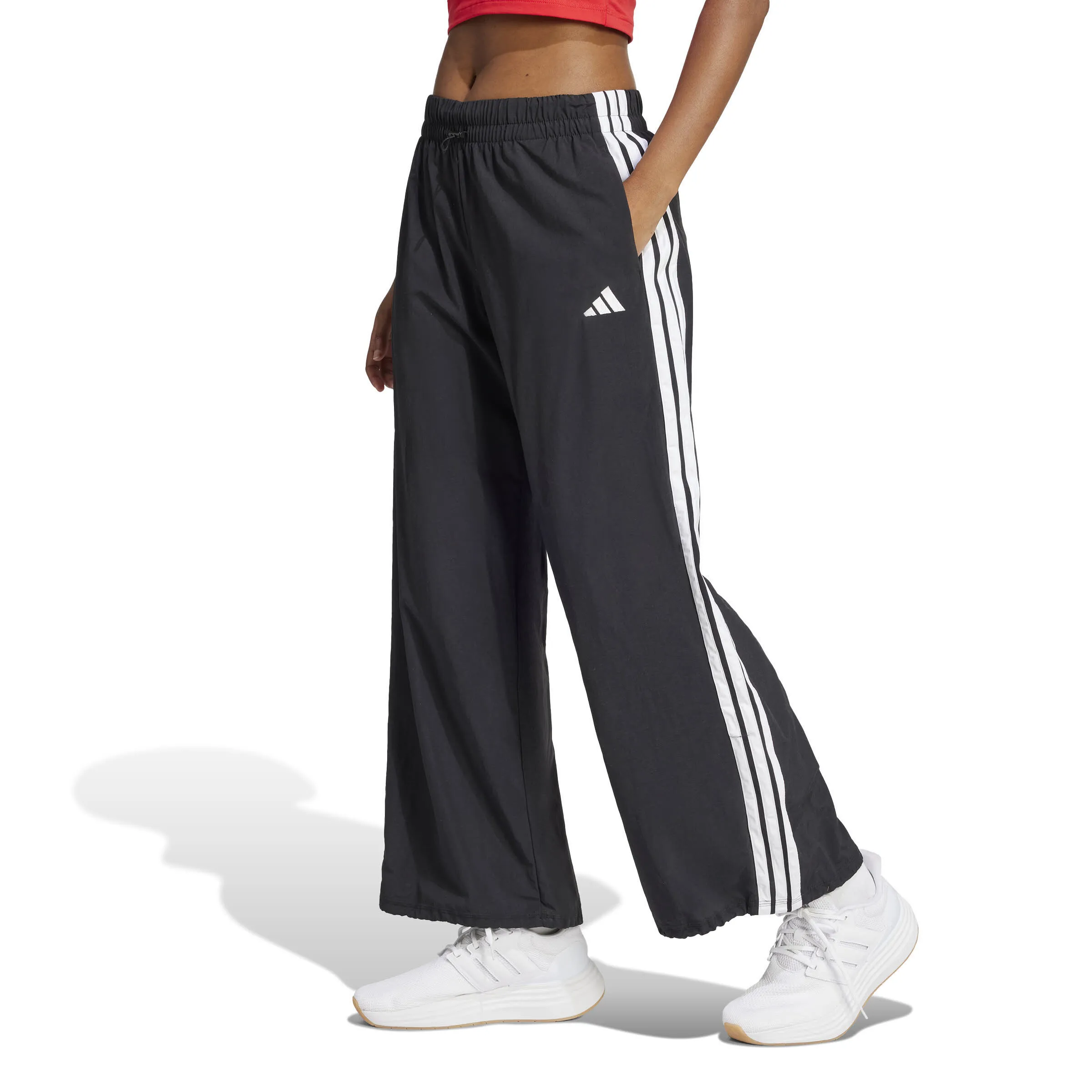 adidas Essentials 3-Streifen Lifestyle Woven Parachute Hose Damen Freizeithose schwarz