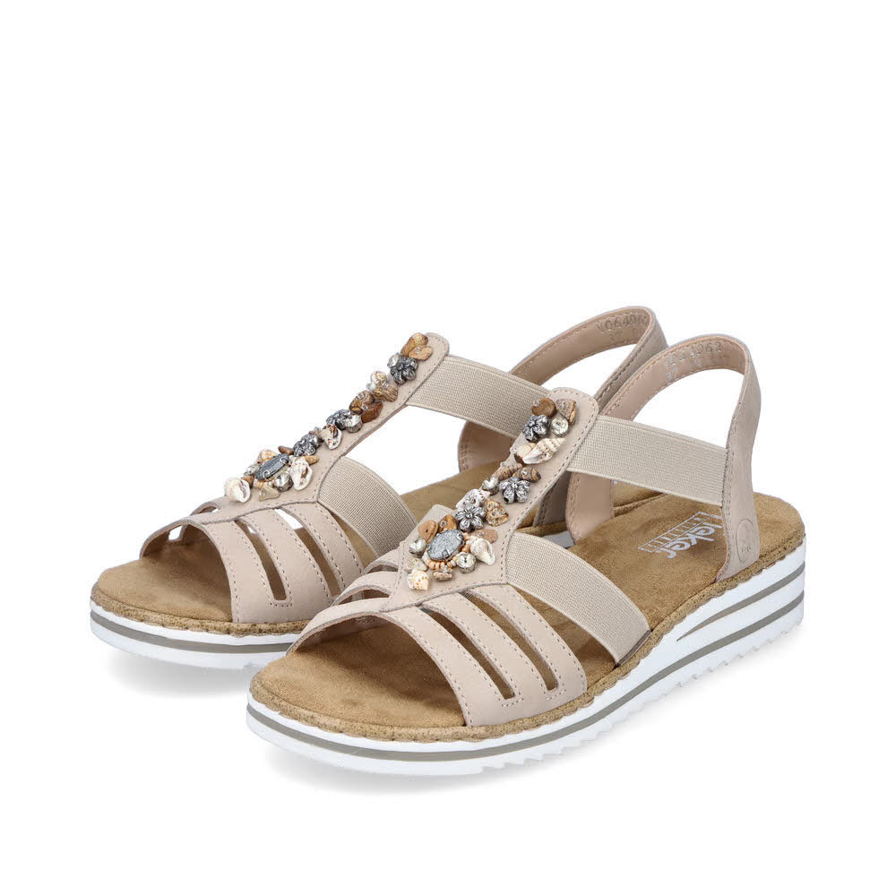 Rieker FSK Damen Sandalen Sandaletten beige