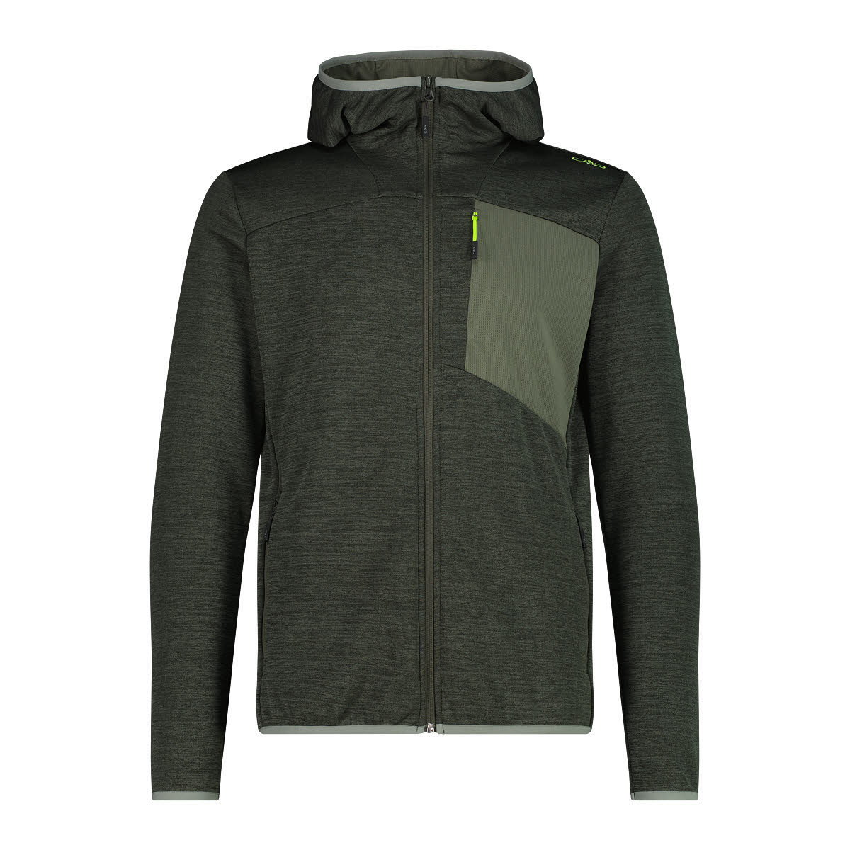 CMP MAN JACKET FIX HOOD Herren Fleecejacke Outdoorjacke pine mel.
