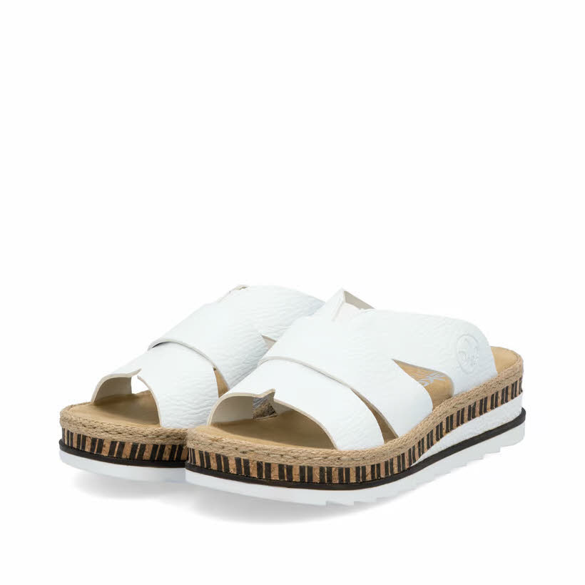 Rieker Damen Pantolette Sandale weiss