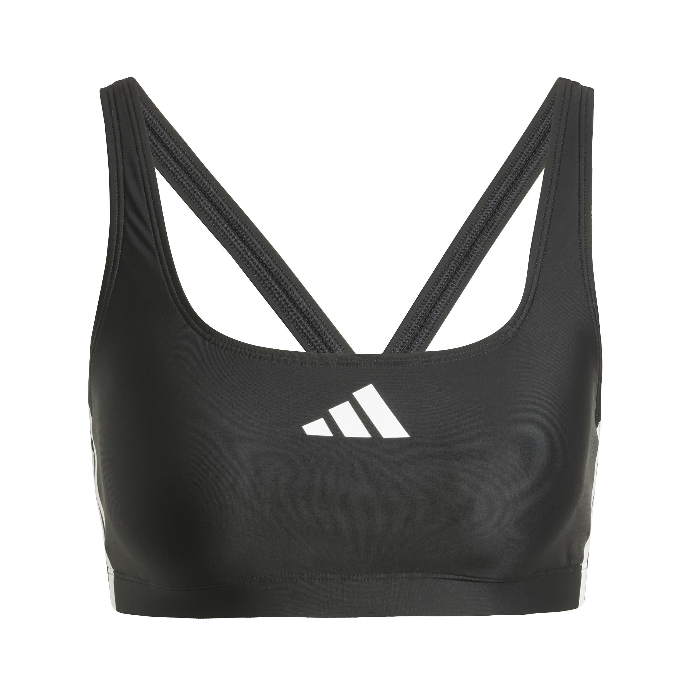 adidas 3-Streifen V-Back Bikini Set Oberteil + Hose Damen schwarz