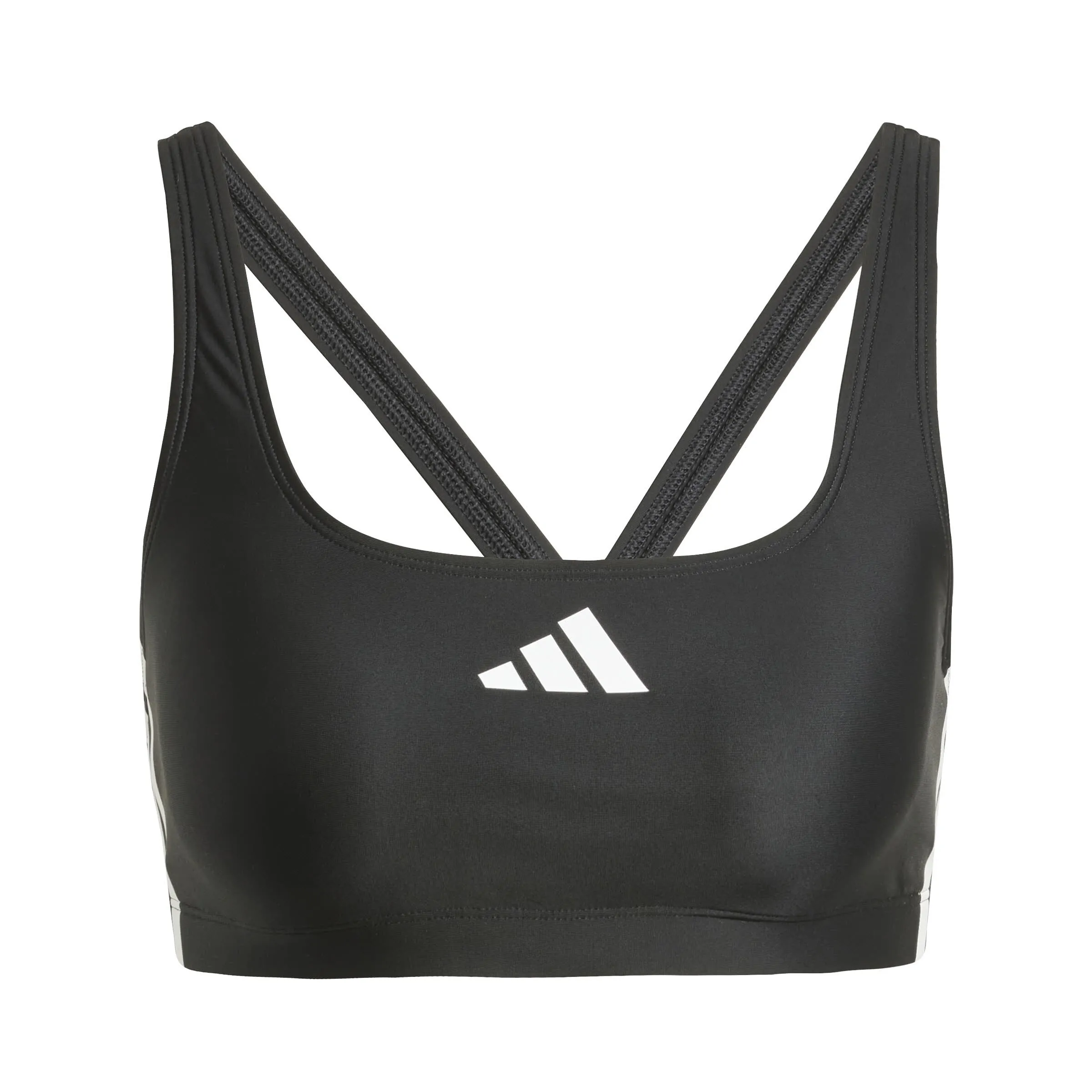 adidas 3-Streifen V-Back Bikini Set Oberteil + Hose Damen schwarz