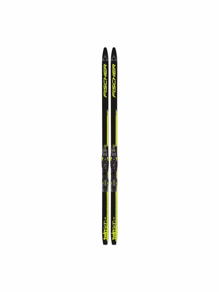 Fischer TWIN SKIN PRO JR MOUNTED Kinder Classic Langlaufski Einsteiger 25/26 schwarz