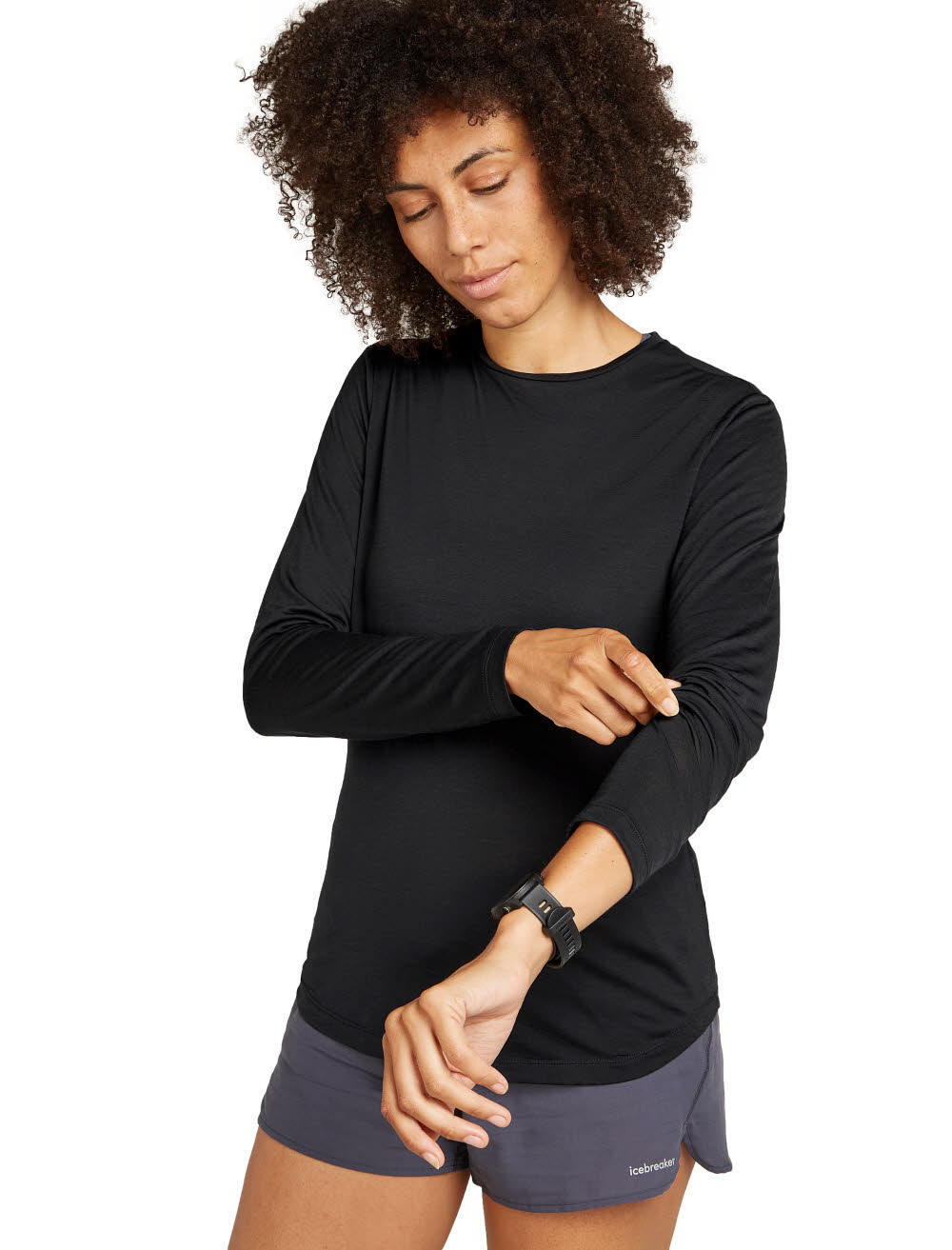 Icebreaker Merino 125 Cool-Lite Sphere III LS Tee Damen T-Shirt Funktionsshirt schwarz