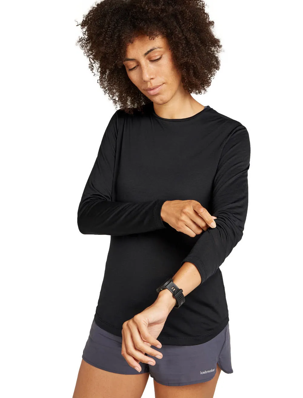 Icebreaker Merino 125 Cool-Lite Sphere III LS Tee Damen T-Shirt Funktionsshirt schwarz