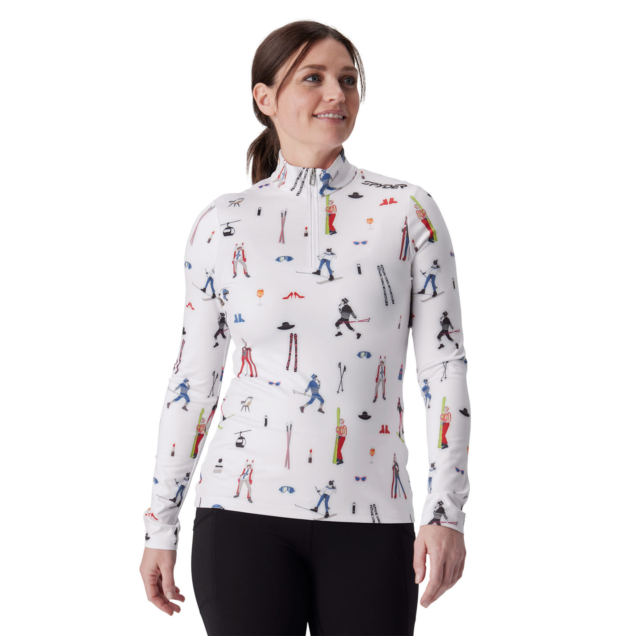 Spyder VIVID 1/2 ZIP Skirolli Damen weiß